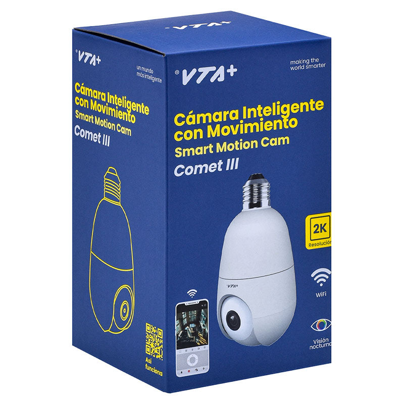 Cámara inteligente para interior 2K E27 con movimiento VTA+