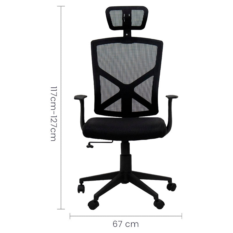 Silla semiejecutiva malla negro soporta hasta 120 kg