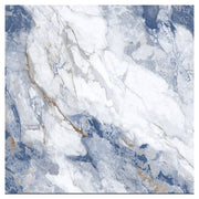 Polished blue marbled porcelain tile 60 x 60 cm covers 1.44 m²