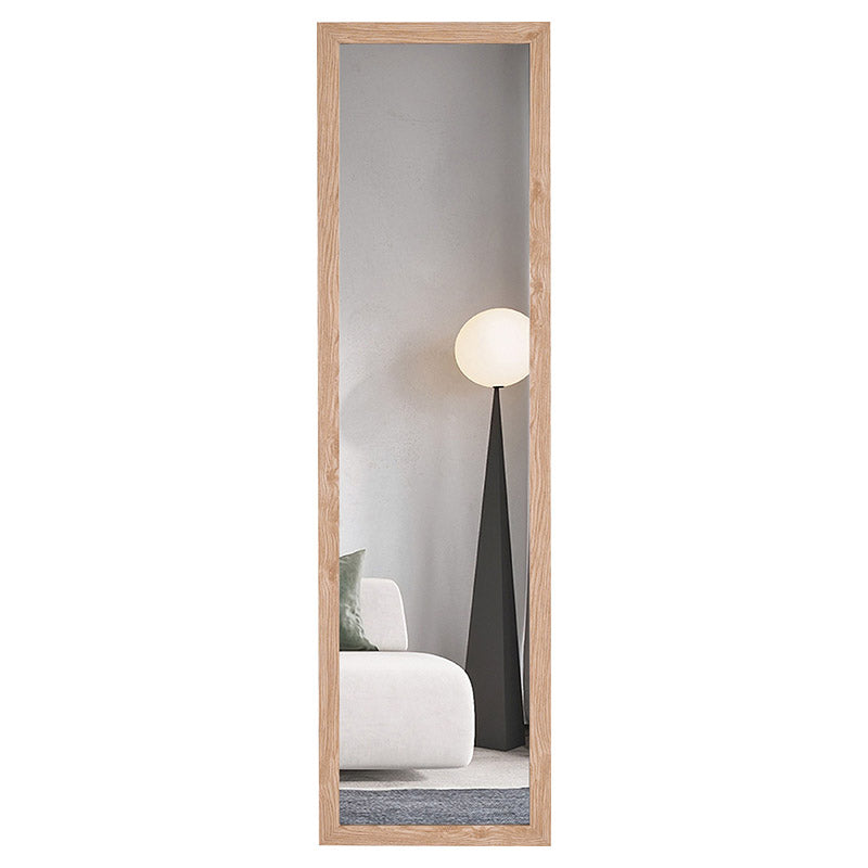 Espejo rectangular 40 x 150 cm marco de MDF madera claro
