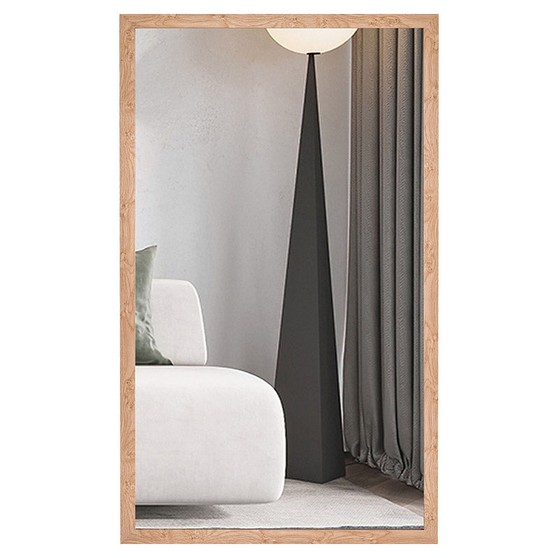 Espejo rectangular 120 x 200 cm marco MDF madera claro