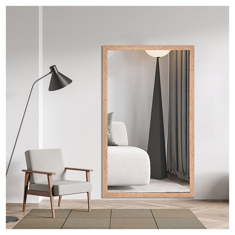 Espejo rectangular 120 x 200 cm marco MDF madera claro