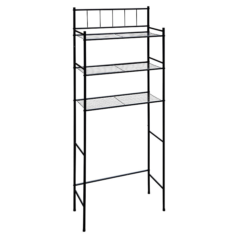 Estante organizador metálico 3 niveles 59 x 24.5 x 163 cm negro mate