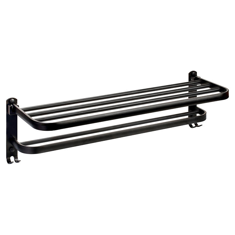 Respisa de metal para baño negro mate 60 x 17 x 21.5 cm con toallero