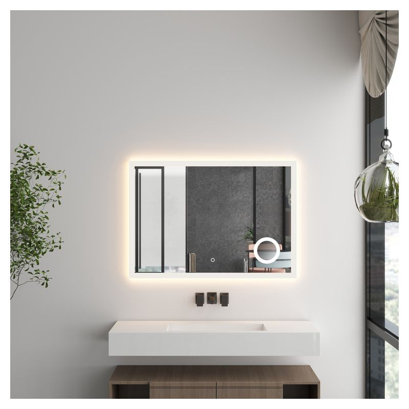 Espejo led rectangular antiempañante sin marco 100 x 70 cm Aqua Nuova