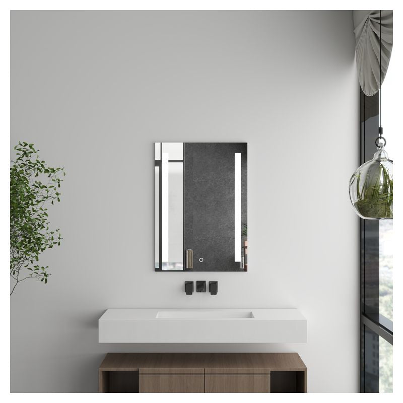 Espejo led rectangular antiempañante sin marco 50 x 70 cm Aqua Nuova
