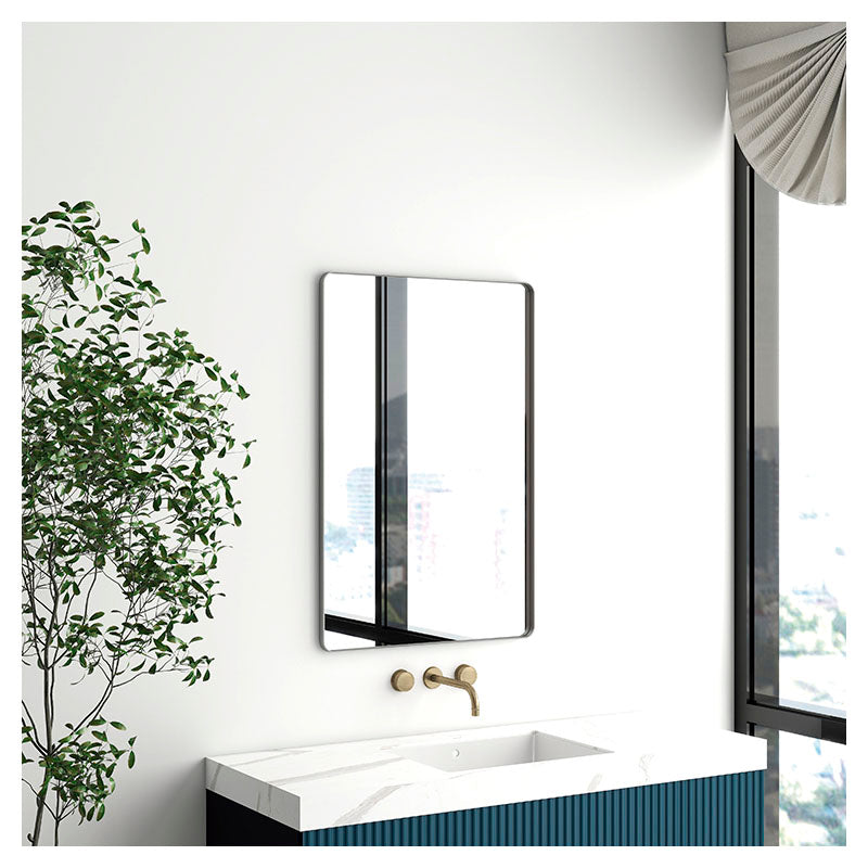 Espejo rectangular con marco aluminio cromado 60 x 90 cm Aqua Nuova