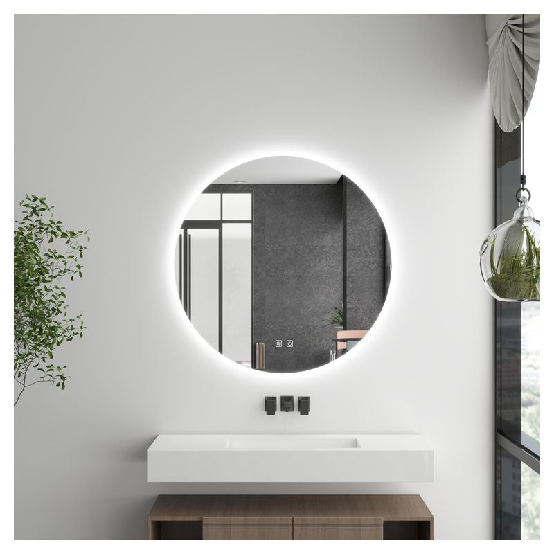 Espejo led redondo antiempañante sin marco 100 x 100 cm Aqua Nuova