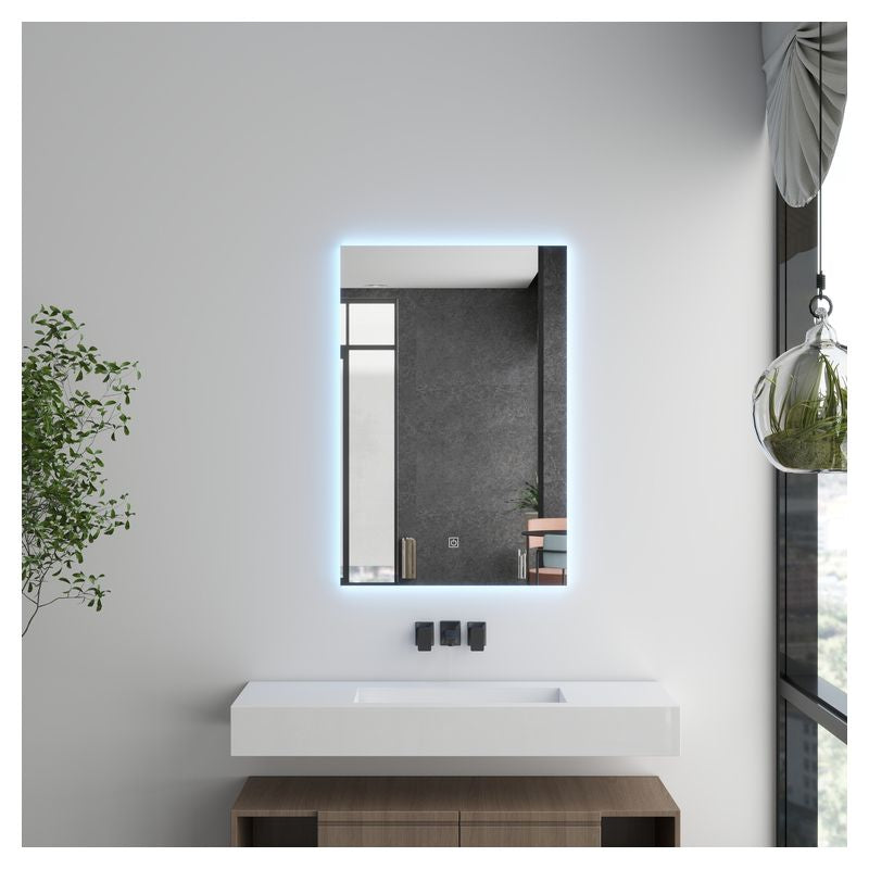 Espejo led rectangular retroiluminado antiempañante sin marco 60 x 90 cm Aqua Nuova