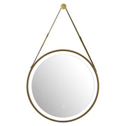 60 x 60 cm Aqua Nuova Round LED Anti-Fog Mirror with Gold Aluminum Frame