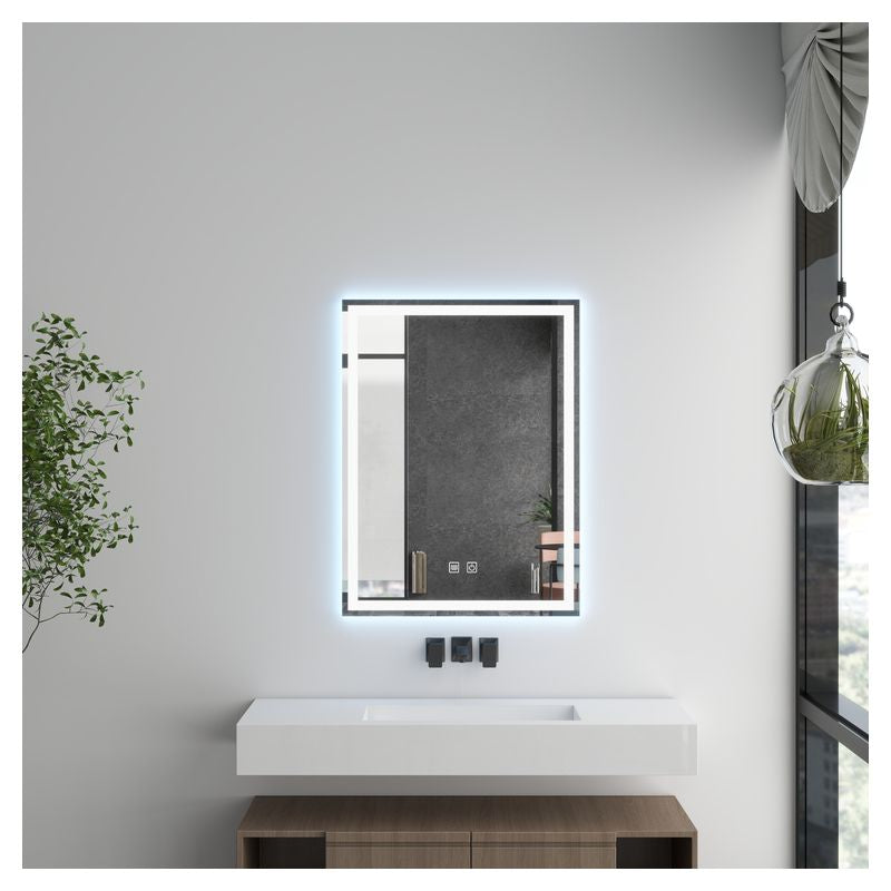 Aqua Nuova Rectangular Frameless LED Anti-Fog Mirror 80 x 60 cm