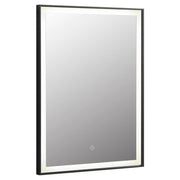 Aqua Nuova 60 x 90 cm Rectangular LED Anti-fog Mirror with Black Aluminum Frame