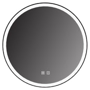 Aqua Nuova 80 x 80 cm Round Anti-Fog LED Mirror with Black Aluminum Frame