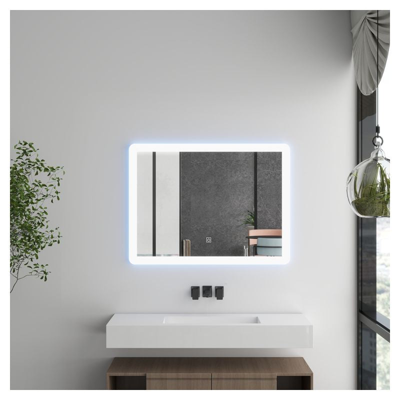 Aqua Nuova 60 x 80 cm Frameless Rectangular LED Fog-Free Mirror