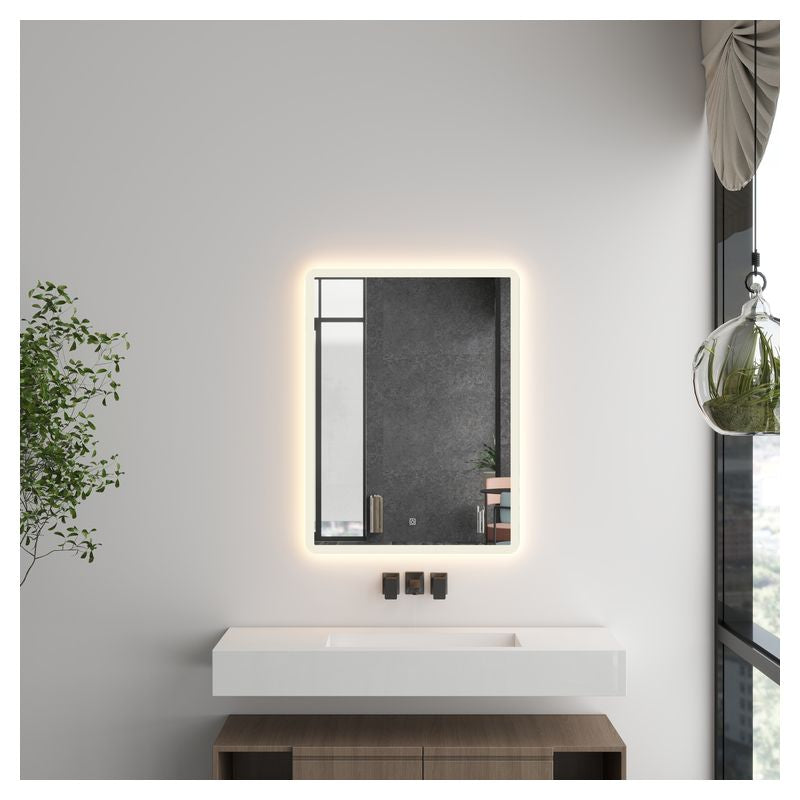Espejo led rectangular antiempañante sin marco 80 x 60 cm Aqua Nuova