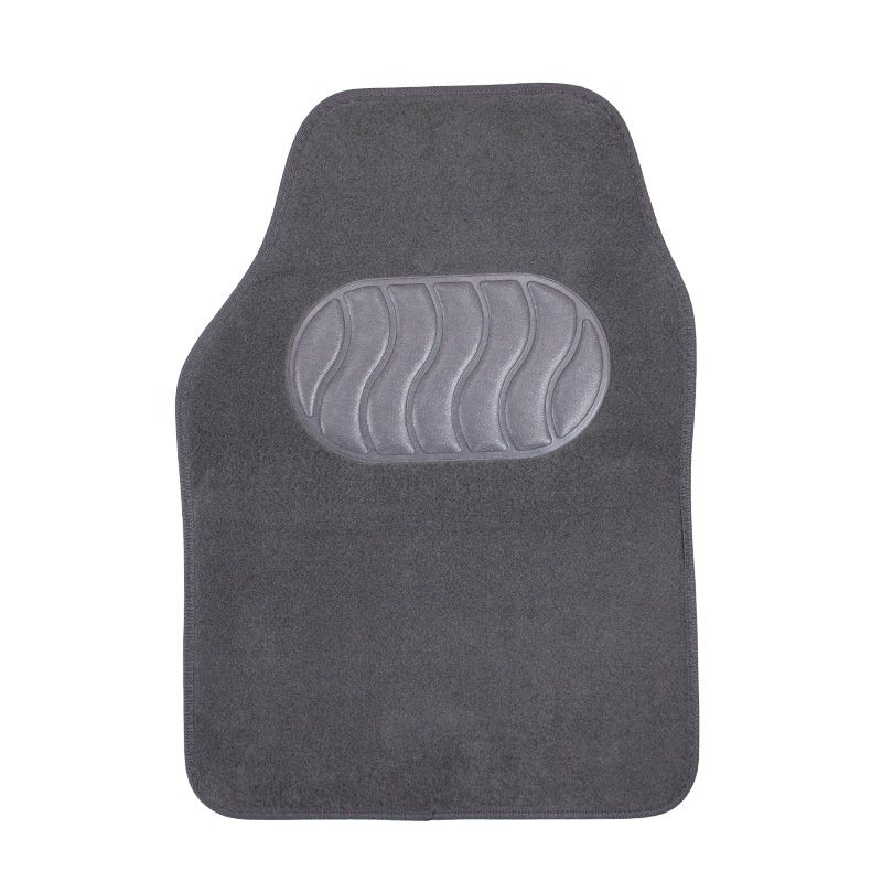4-piece Contempo gray rubber and carpet car mat set