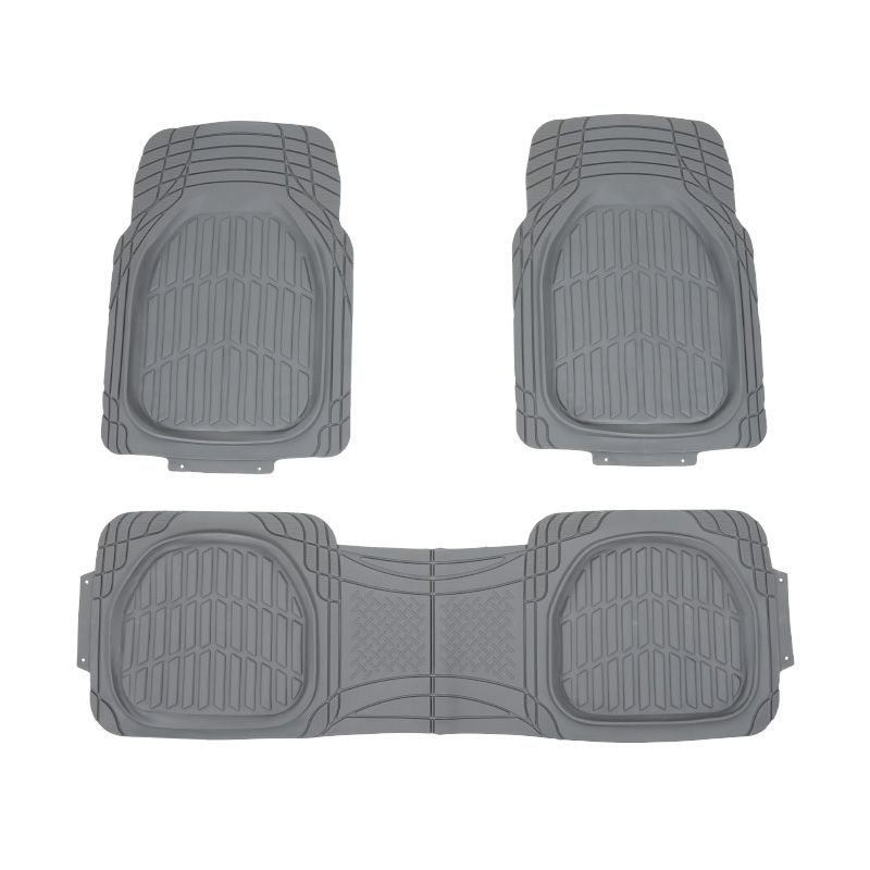 Set of 3 Enforcer rubber car mats, grey