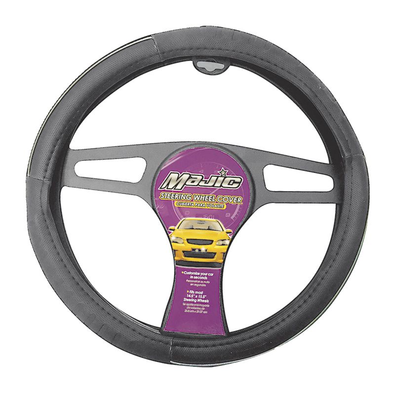 Cubre volante elite negro y plata Majic