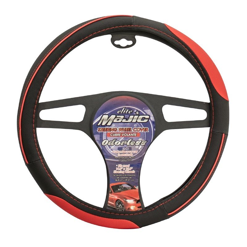 Cubre volante elite negro y rojo Majic