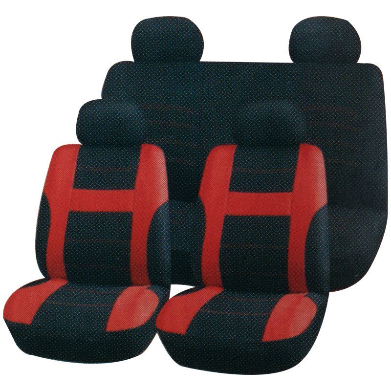 Kit cubreasientos Doral negro y rojo 11 piezas Majic
