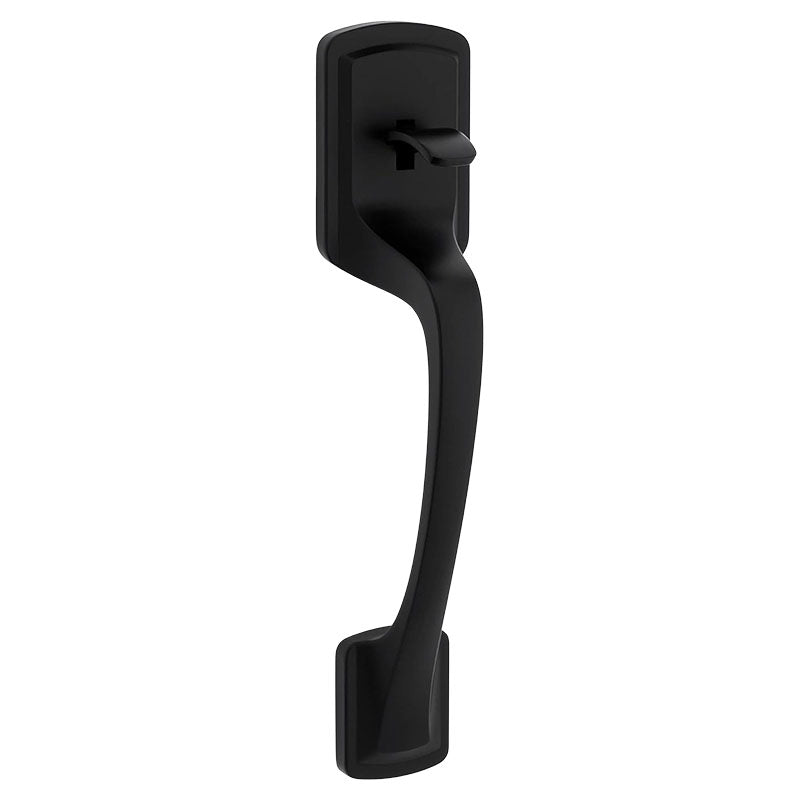 Prague lever handle with rosette, matte black brass