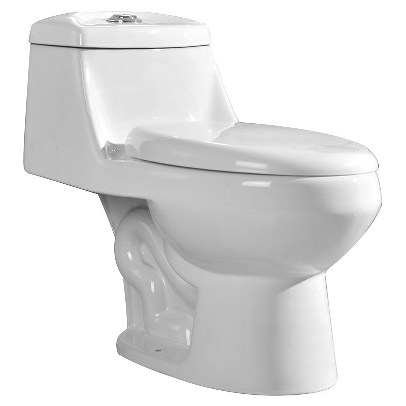 Senio One-Piece Elongated Toilet White Dual Flush 4 and 6 L Aqua Nuova