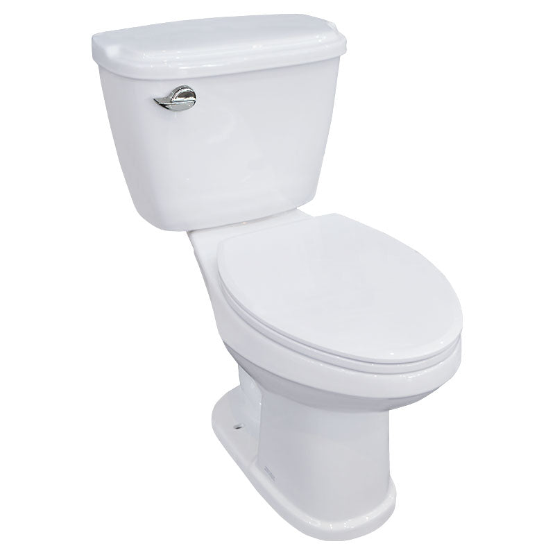 Reno Two-Piece Elongated White Toilet, Single Flush 4 L Aqua Nuova
