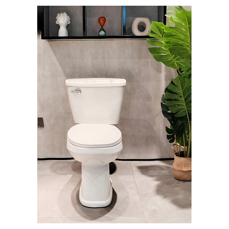 Reno Two-Piece Elongated White Toilet, Single Flush 4 L Aqua Nuova