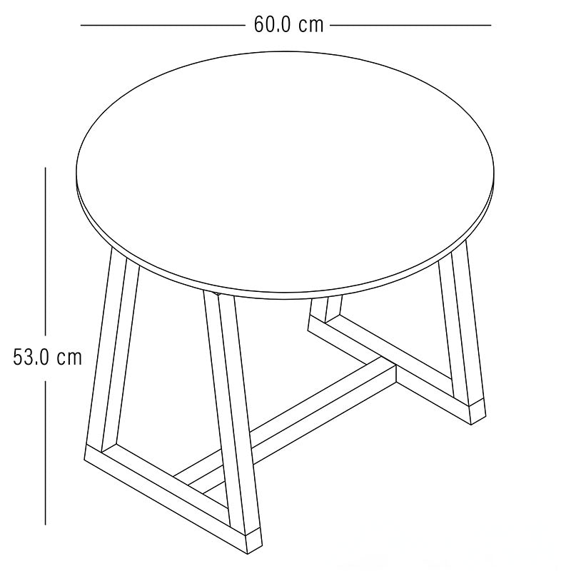 Set of 2 nesting side tables White bits 60 x 53 cm