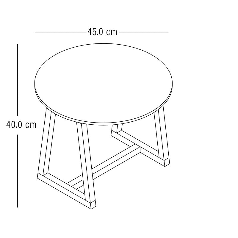 Set of 2 nesting side tables White bits 60 x 53 cm