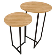 Combo de 2 mesas auxiliares Ivy natural 31 x 50 cm