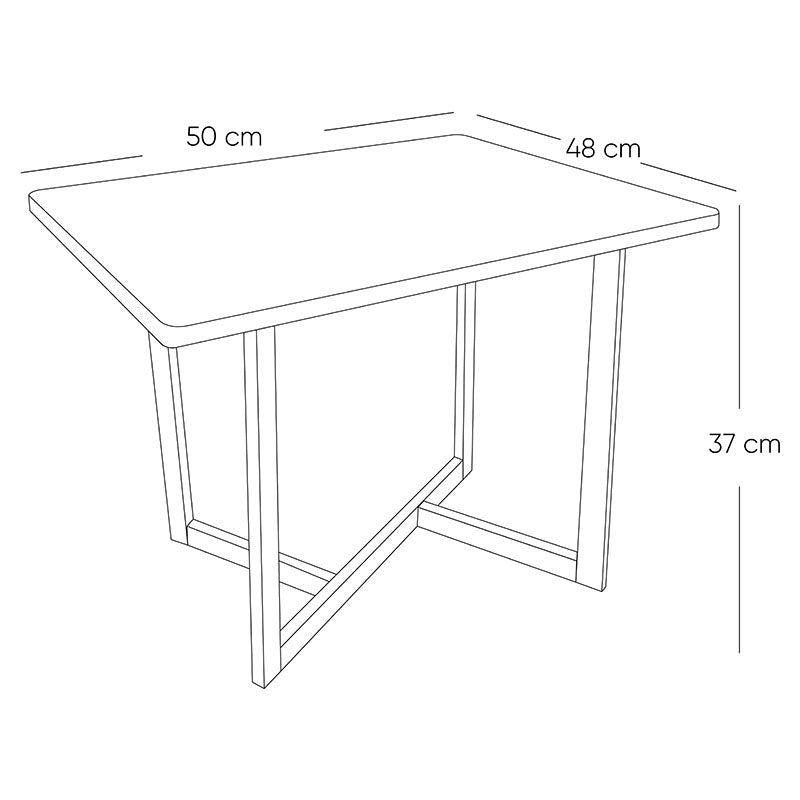 Prato coffee melamine side table 50 x 37 x 39 cm