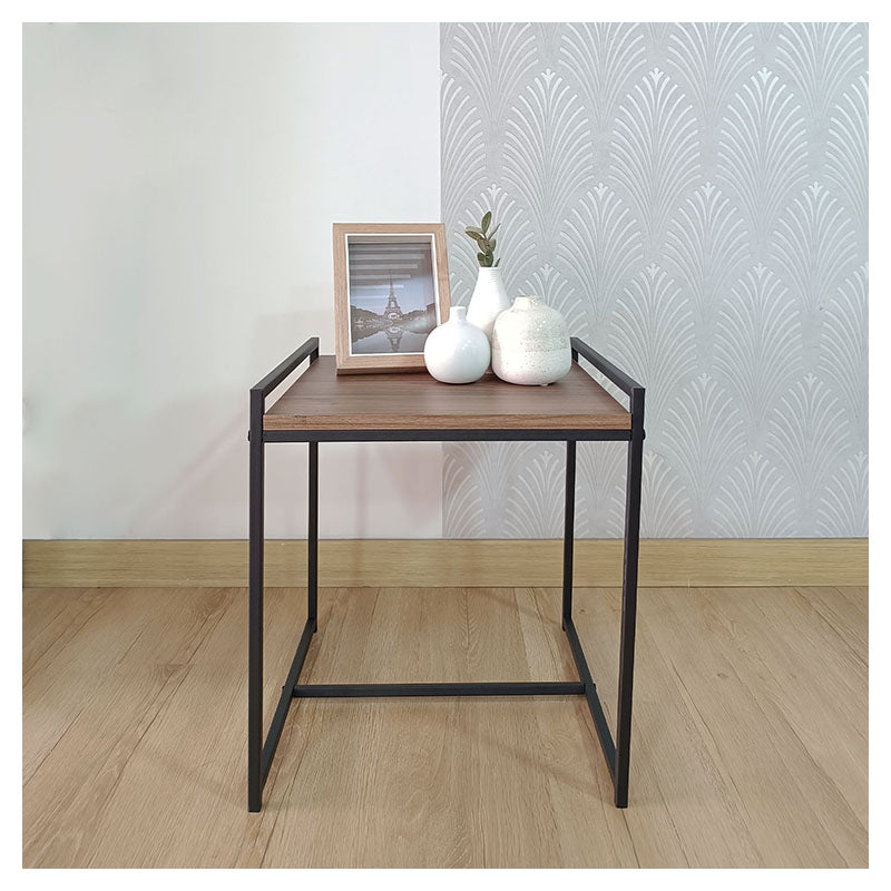 Mesa auxiliar de melamina Pietra santa café 45 x 40 x 45 cm