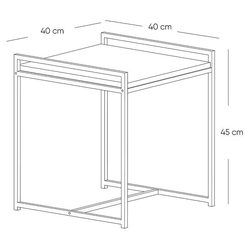 Pietra Santa Coffee Melamine Side Table 45 x 40 x 45 cm