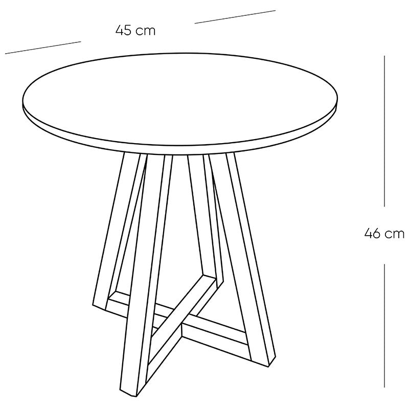 Dallas pine and melamine coffee side table 45 x 46 cm