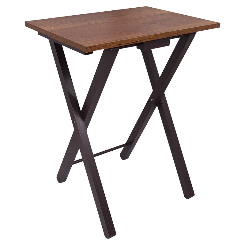 Mesa auxiliar plegable de melamina caramelo 35 x 48 x 59 cm