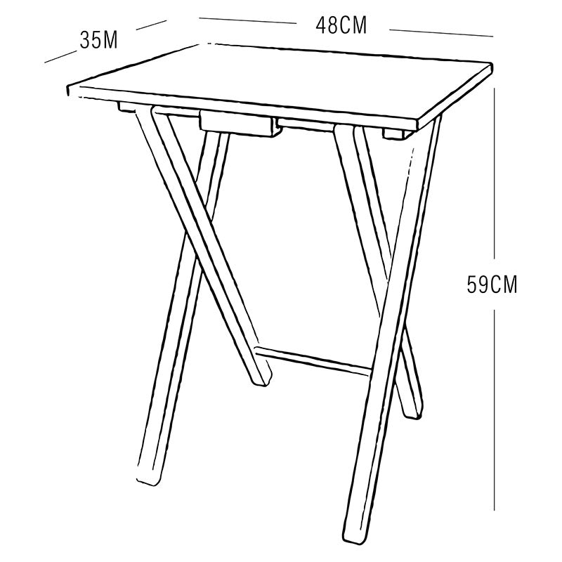 Caramel Melamine Folding Side Table 35 x 48 x 59 cm