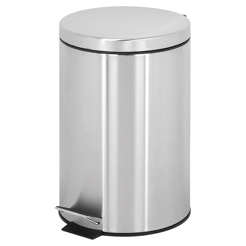 Basurero de acero inoxidable de pedal 12 l redondo Basic Living