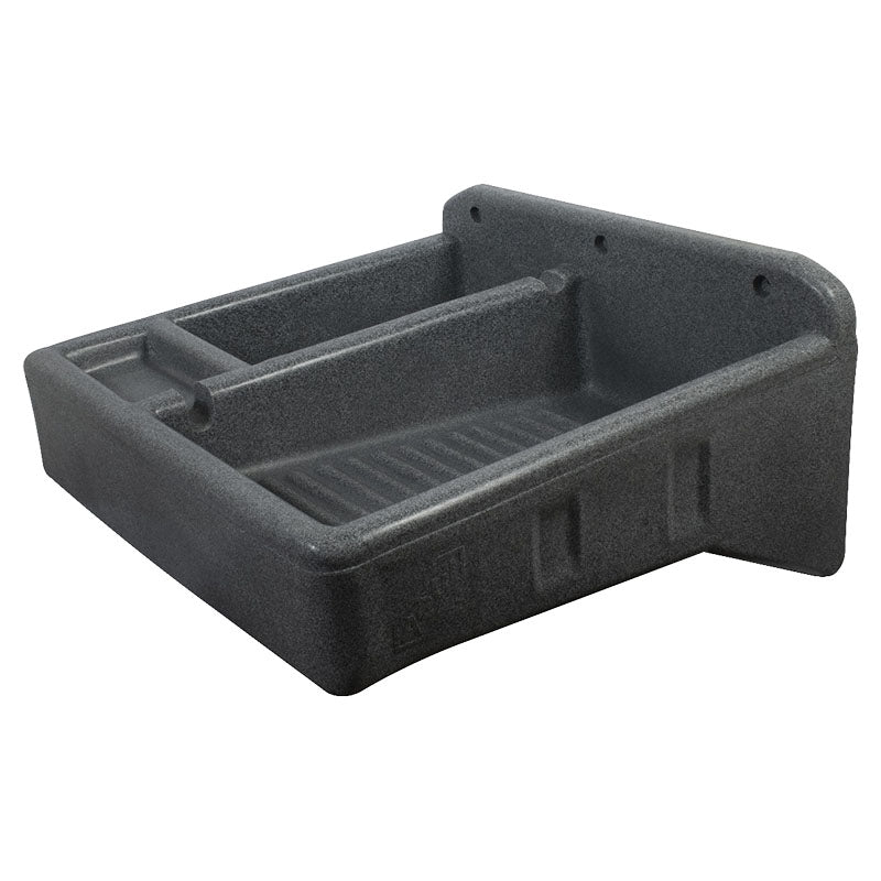 Lavadero polietileno tanque izquierdo gris oscuros.