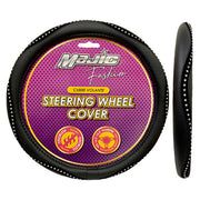 Black steering wheel cover size M with glitter Majic