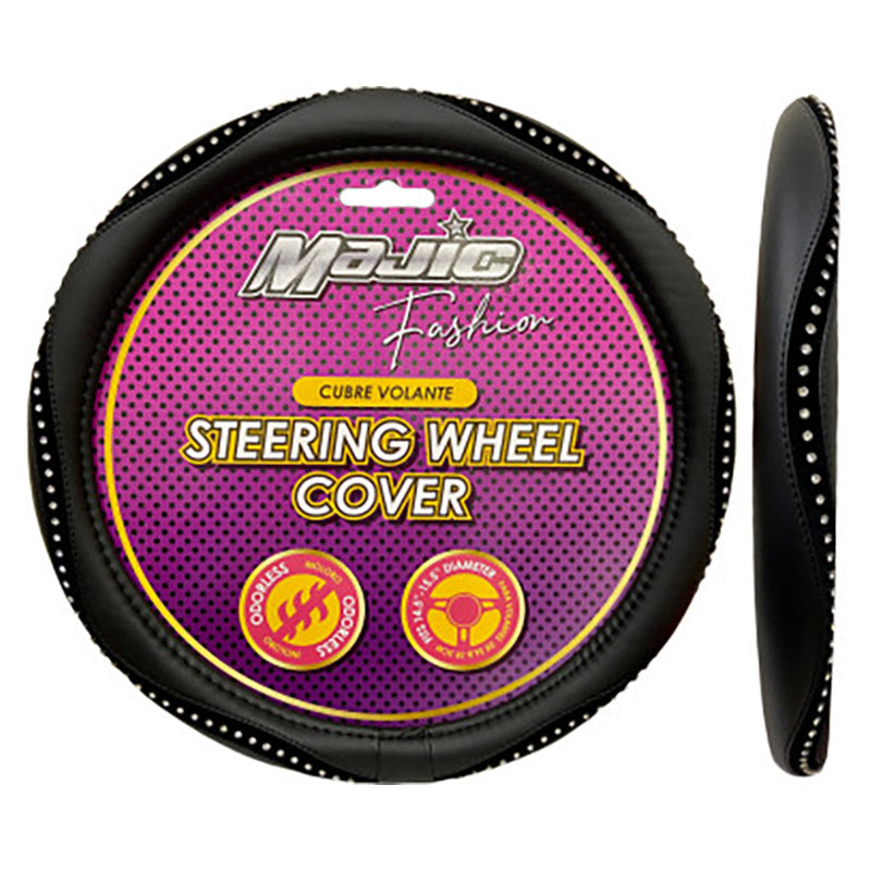 Black steering wheel cover size M with glitter Majic