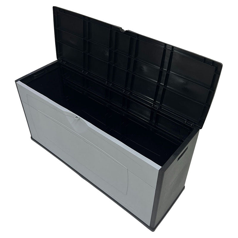 Baul plástico rectangular negro y gris 58 x 39 x 119 cm