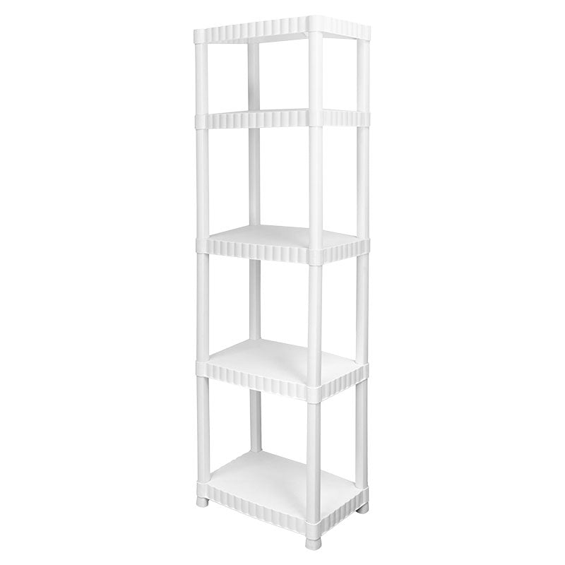 Estante plástico 5 niveles 175 x 35 x 56 cm blanco