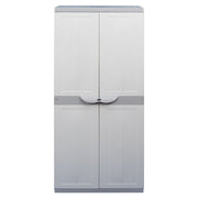 Armario Siena blanco y gris 2 puertas plástico 119 x 60 x 35,5 cm