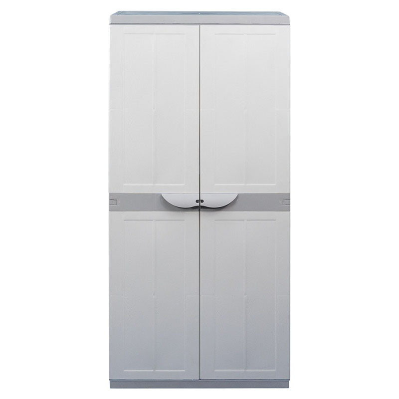 Armario Siena blanco y gris 2 puertas plástico 119 x 60 x 35,5 cm