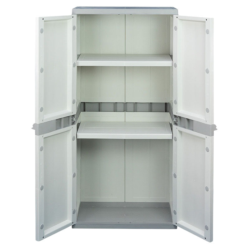 Armario Siena blanco y gris 2 puertas plástico 119 x 60 x 35,5 cm