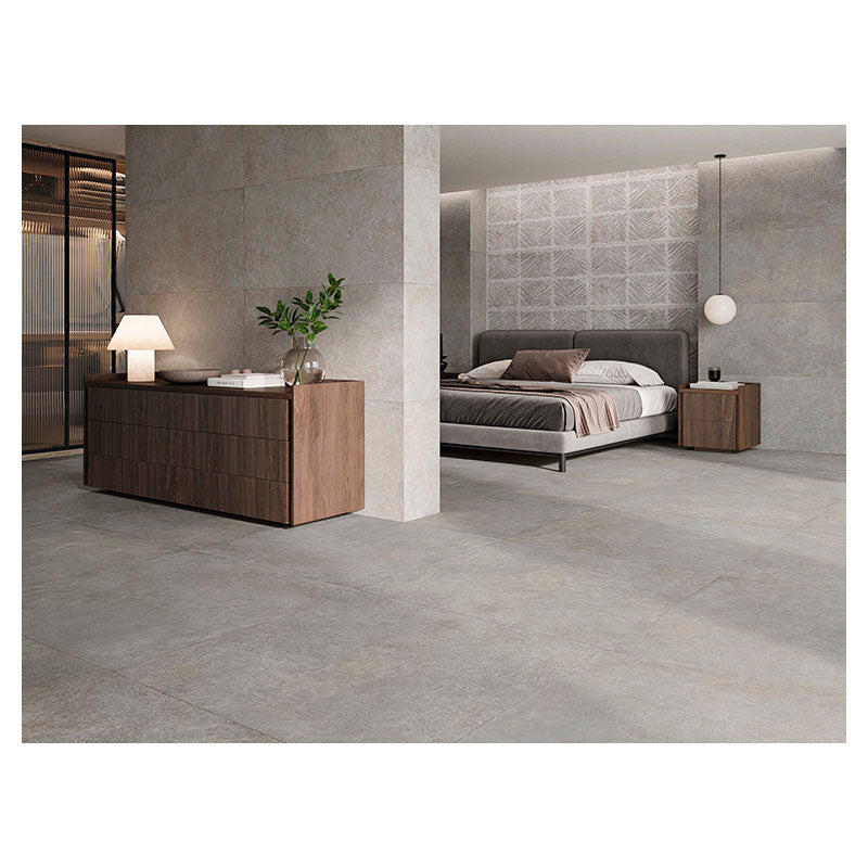 Porcelanato cuadrado Feroe gris oscuro mate 2,0 m²