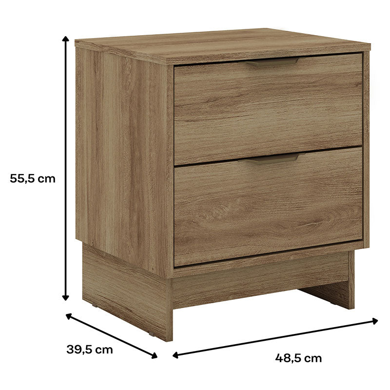 Mesa de noche MDP café claro 48,5 x 39,5 x 55,5 cm