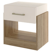 Light brown and white MDF nightstand 47 x 37.8 x 51.2 cm
