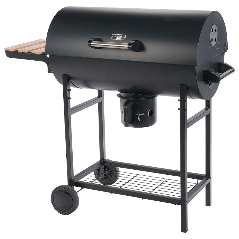Barrel charcoal grill 1 grid black 117 x 48 x 101.5 cm Basic Living